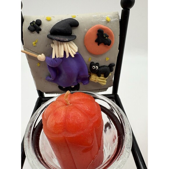 Ceramic Witch Cauldron Candle Halloween Mug & Chair Votive Holder Set Of 2 - Picture 4 of 10
